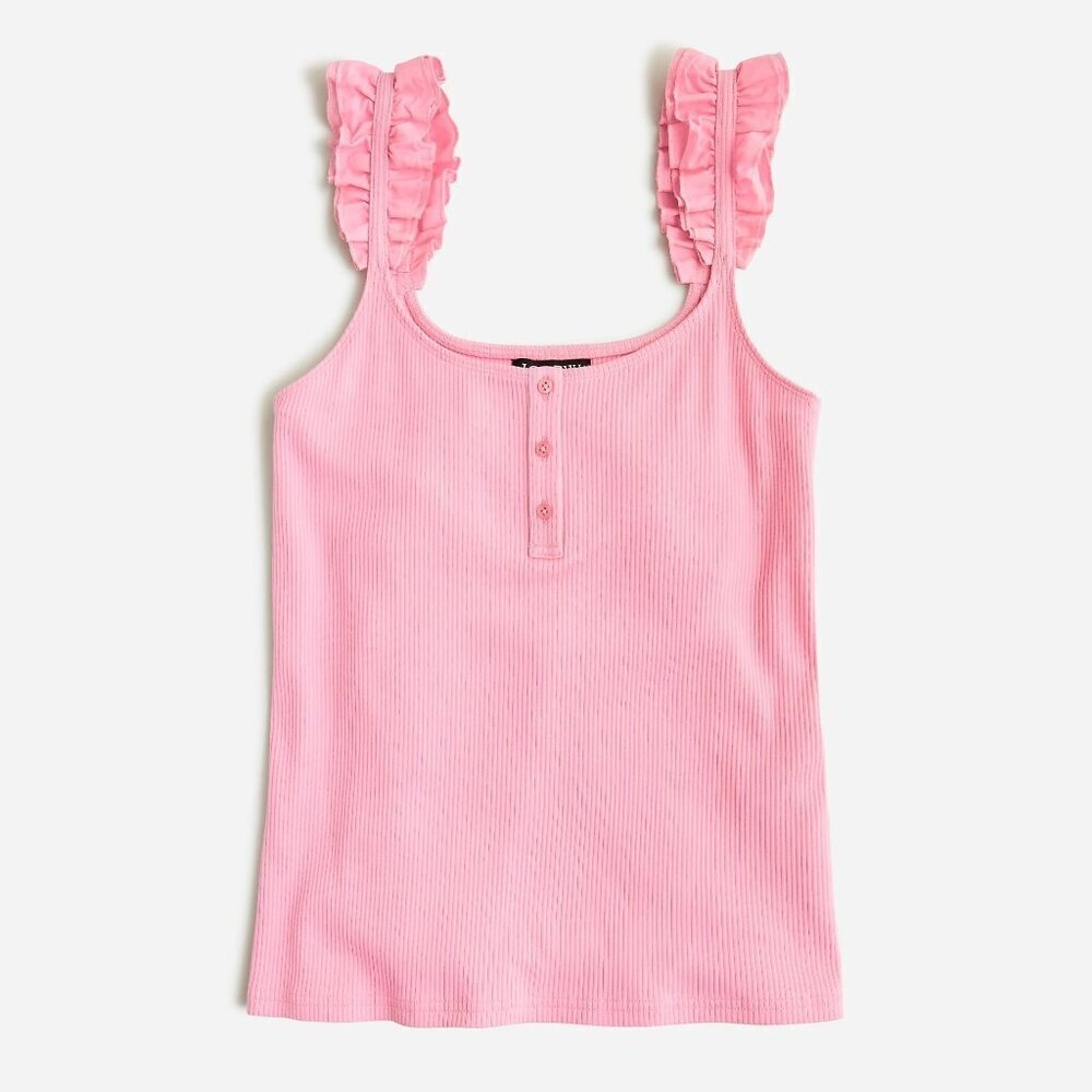 NWT J.Crew Pink Henley Tank Top